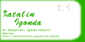 katalin igonda business card